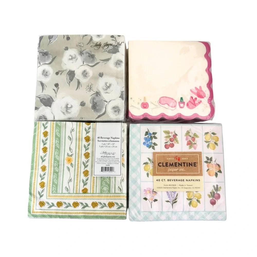 NIP Premium & Elegant Paper Beverage Napkin Bundle Set of 4 Packs Of 40